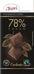 Cioccolato fondente extra 78% minimo PAM certificato Fairtrade