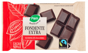 Cioccolato certificato Fairtrade fondente extra 50% minimo:
