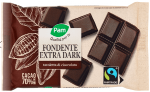 Cioccolato fondente extra 70% minimo PAM certificato Fairtrade